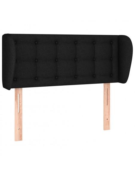 Testiera ad Orecchio Nera 103x23x78/88 cm in Tessuto