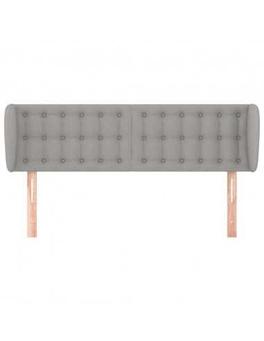 Testiera ad Orecchio Grigio Chiaro 147x23x78/88 cm in Tessuto