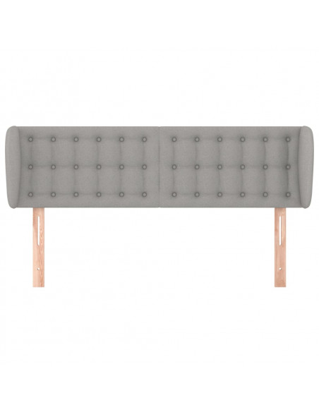Testiera ad Orecchio Grigio Chiaro 147x23x78/88 cm in Tessuto
