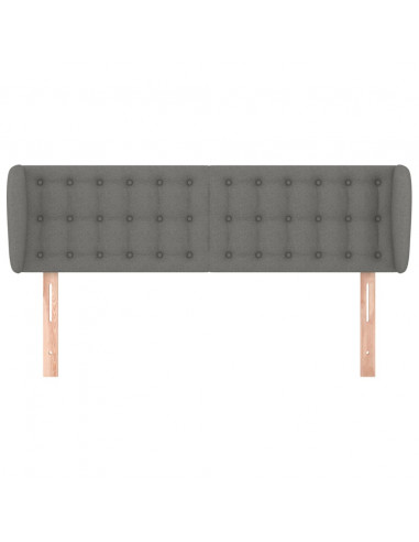 Testiera ad Orecchio Grigio Scuro 147x23x78/88 cm in Tessuto