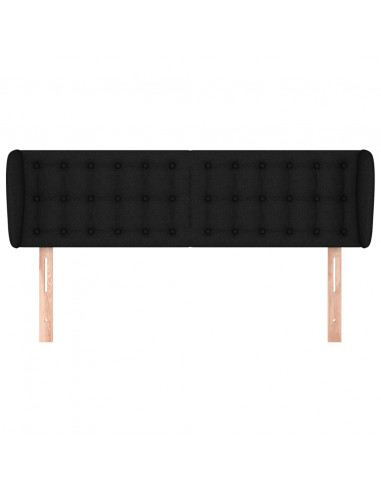 Testiera ad Orecchio Nera 147x23x78/88 cm in Tessuto