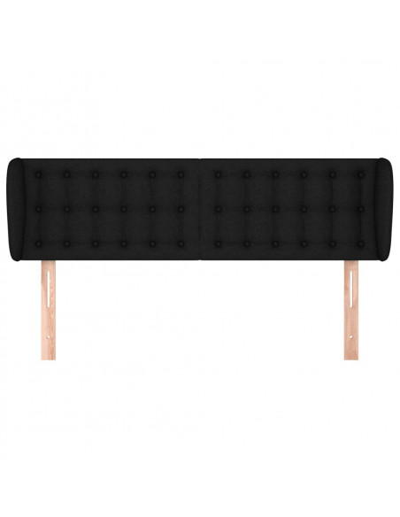 Testiera ad Orecchio Nera 147x23x78/88 cm in Tessuto