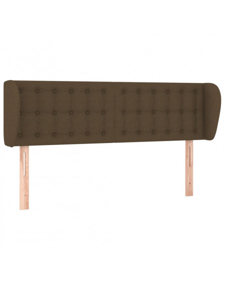 Testiera ad Orecchio Marrone Scuro 147x23x78/88 cm in Tessuto