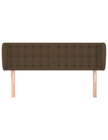 Testiera ad Orecchio Marrone Scuro 147x23x78/88 cm in Tessuto