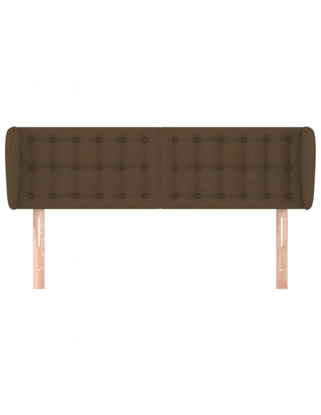 Testiera ad Orecchio Marrone Scuro 147x23x78/88 cm in Tessuto