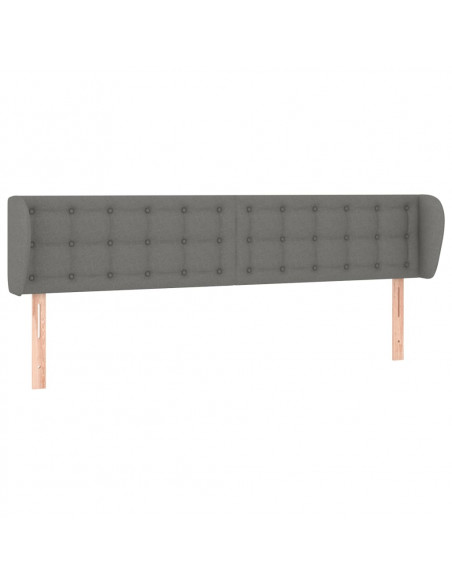 Testiera ad Orecchio Grigio Scuro 163x23x78/88 cm in Tessuto