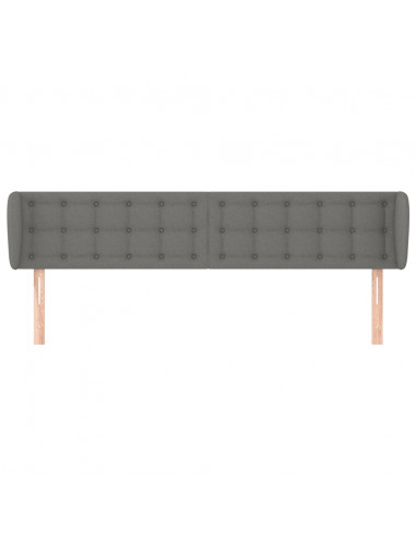 Testiera ad Orecchio Grigio Scuro 163x23x78/88 cm in Tessuto
