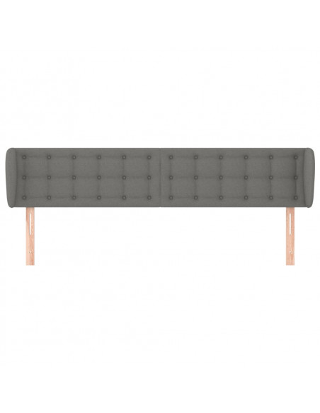 Testiera ad Orecchio Grigio Scuro 163x23x78/88 cm in Tessuto