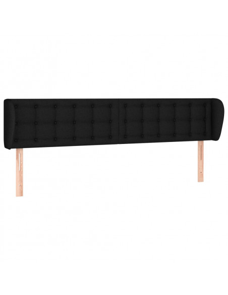 Testiera ad Orecchio Nera 203x23x78/88 cm in Tessuto