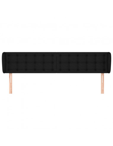 Testiera ad Orecchio Nera 203x23x78/88 cm in Tessuto