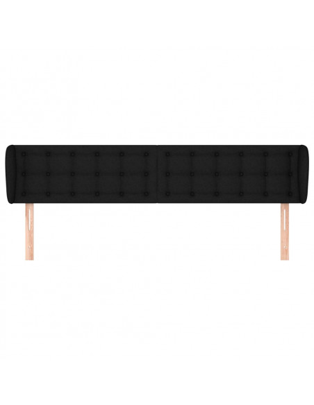 Testiera ad Orecchio Nera 203x23x78/88 cm in Tessuto