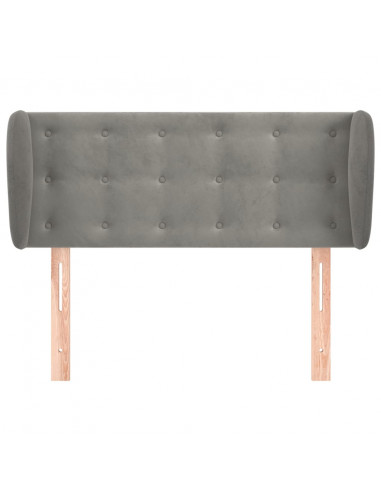 Testiera ad Orecchio Grigio Chiaro 83x23x78/88 cm in Velluto