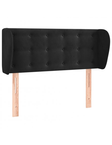 Testiera ad Orecchio Nera 83 x 23 x 78/88 cm in Velluto