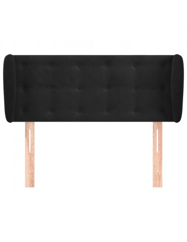 Testiera ad Orecchio Nera 83 x 23 x 78/88 cm in Velluto