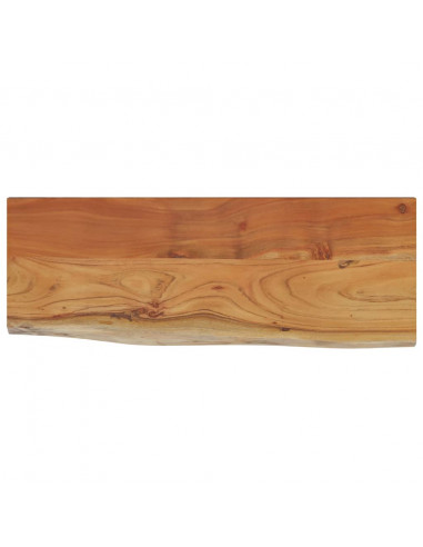 Mensola a Muro 80x30x2,5cm Rettangolare Legno Acacia Bordi Vivi