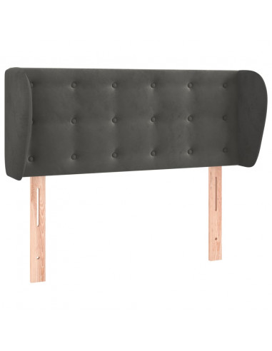 Testiera ad Orecchio Grigio Scuro 93x23x78/88 cm in Velluto