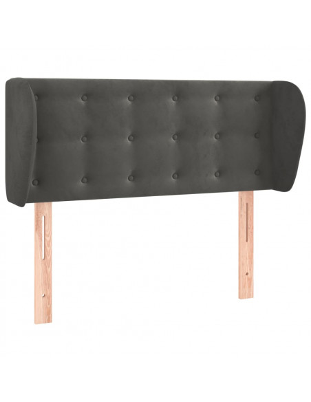 Testiera ad Orecchio Grigio Scuro 93x23x78/88 cm in Velluto