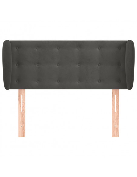 Testiera ad Orecchio Grigio Scuro 93x23x78/88 cm in Velluto
