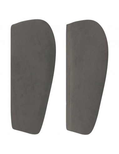 Testiera ad Orecchio Grigio Scuro 93x23x78/88 cm in Velluto