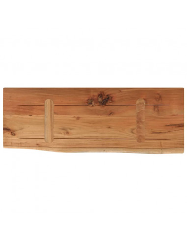 Mensola a Muro 80x30x2,5cm Rettangolare Legno Acacia Bordi Vivi