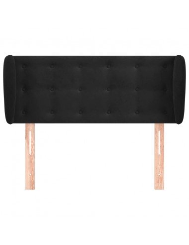 Testiera ad Orecchio Nera 93x23x78/88 cm in Velluto