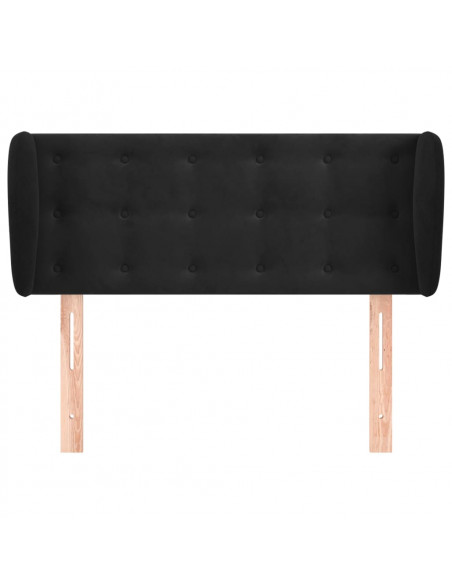 Testiera ad Orecchio Nera 93x23x78/88 cm in Velluto