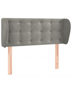 Testiera ad Orecchio Grigio Chiaro 103x23x78/88 cm in Velluto 2