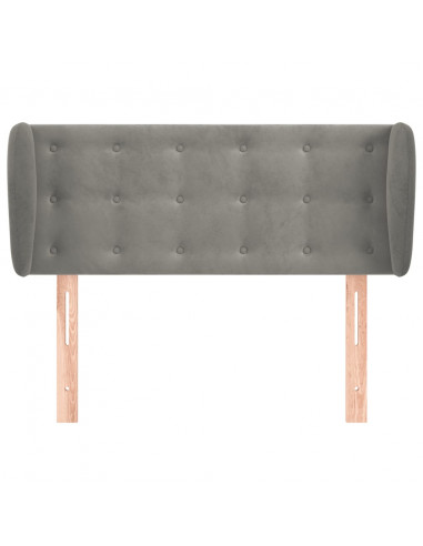 Testiera ad Orecchio Grigio Chiaro 103x23x78/88 cm in Velluto