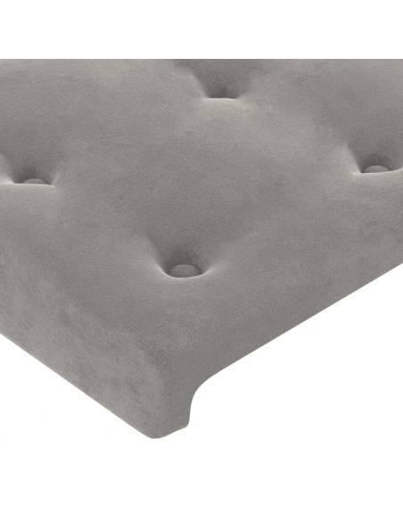 Testiera ad Orecchio Grigio Chiaro 103x23x78/88 cm in Velluto