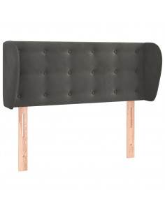 Testiera ad Orecchio Grigio Scuro 103x23x78/88 cm in Velluto 2