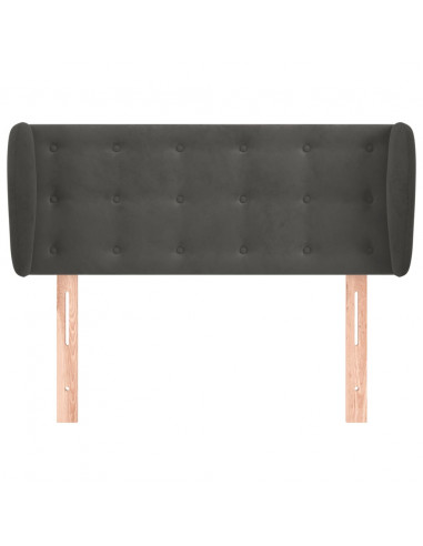 Testiera ad Orecchio Grigio Scuro 103x23x78/88 cm in Velluto