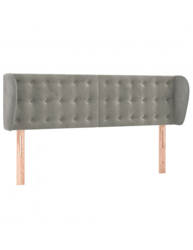 Testiera ad Orecchio Grigio Chiaro 147x23x78/88 cm in Velluto