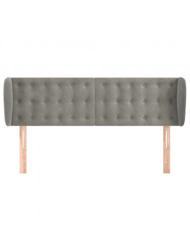 Testiera ad Orecchio Grigio Chiaro 147x23x78/88 cm in Velluto