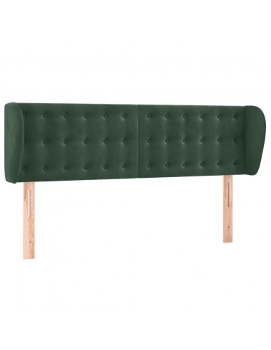 Testiera ad Orecchio Verde Scuro 147x23x78/88 cm in Velluto