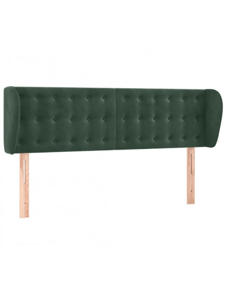 Testiera ad Orecchio Verde Scuro 147x23x78/88 cm in Velluto