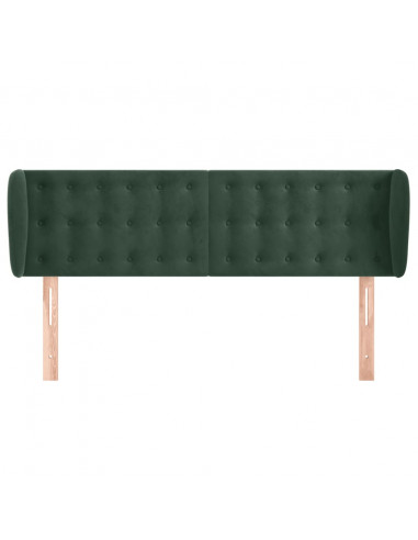Testiera ad Orecchio Verde Scuro 147x23x78/88 cm in Velluto