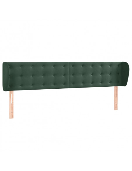 Testiera ad Orecchio Verde Scuro 203x23x78/88 cm in Velluto