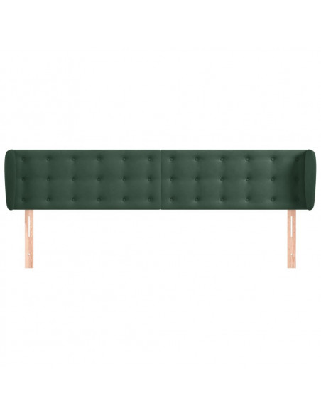 Testiera ad Orecchio Verde Scuro 203x23x78/88 cm in Velluto