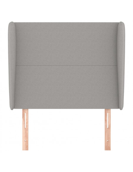 Testiera ad Orecchio Grigio Chiaro 103x23x118/128 cm in Tessuto