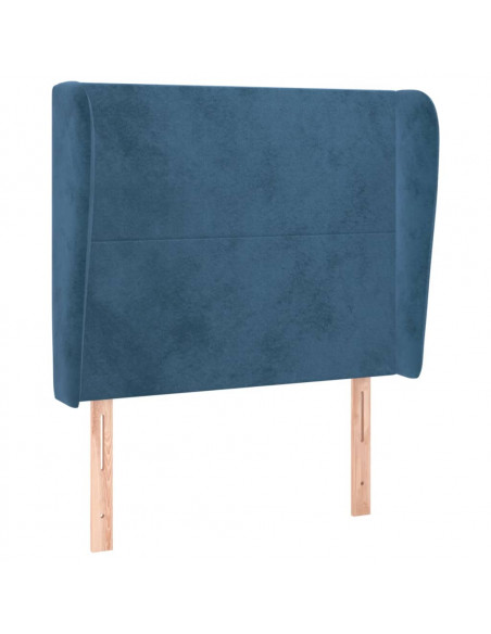 Testiera ad Orecchio Blu Scuro 93x23x118/128 cm in Velluto