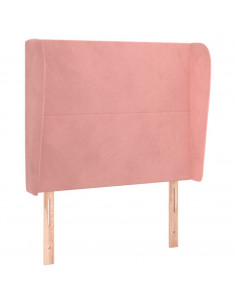 Testiera ad Orecchio Rosa 103x23x118/128 cm in Velluto 2