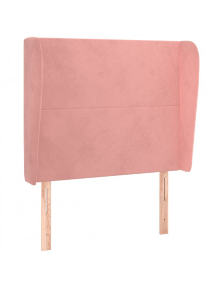 Testiera ad Orecchio Rosa 103x23x118/128 cm in Velluto