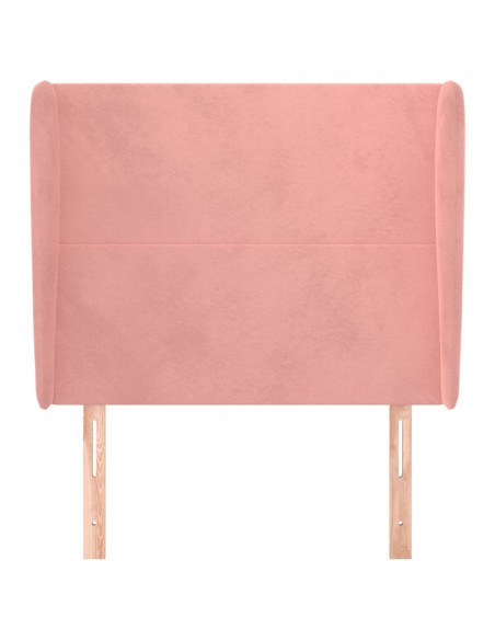 Testiera ad Orecchio Rosa 103x23x118/128 cm in Velluto