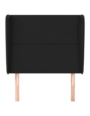 Testiera ad Orecchio Nera 83x23x118/128 cm in Similpelle