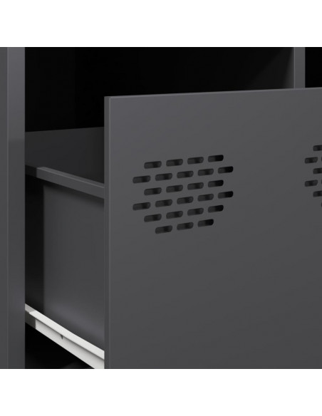 Mobile TV Antracite 68x50x43,5 cm in Acciaio Laminato a Freddo