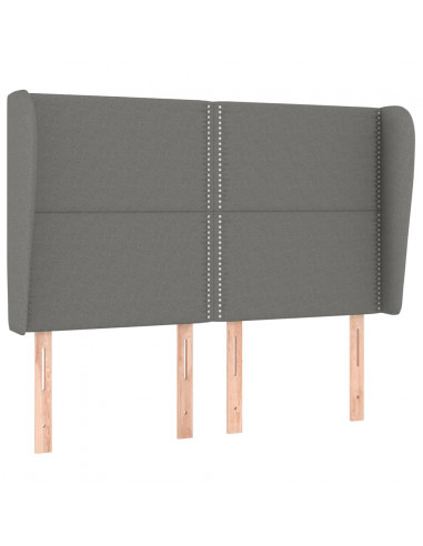 Testiera ad Orecchio GrigioScuro 147 x 23 x 118/128cm inTessuto