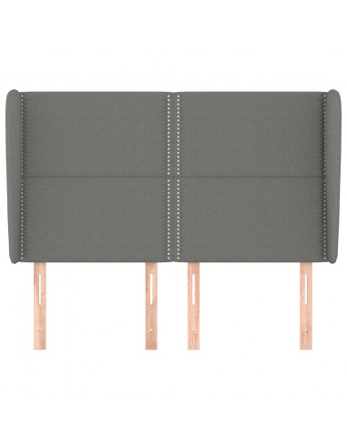 Testiera ad Orecchio GrigioScuro 147 x 23 x 118/128cm inTessuto