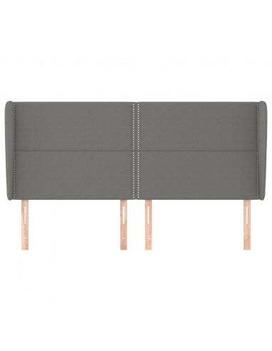 Testiera ad Orecchio GrigioScuro 163x23x118/128cm in Tessuto