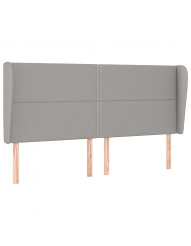 Testiera ad Orecchio Grigio Chiaro 203x23x118/128 cm in Tessuto