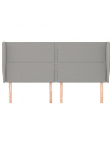 Testiera ad Orecchio Grigio Chiaro 203x23x118/128 cm in Tessuto